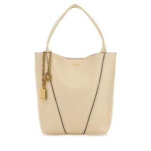 Chloe Women Ivory Leather Small Spin Shopping Bag